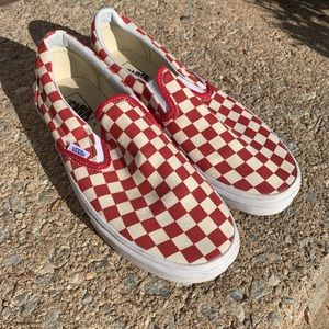 Red checkered Vans